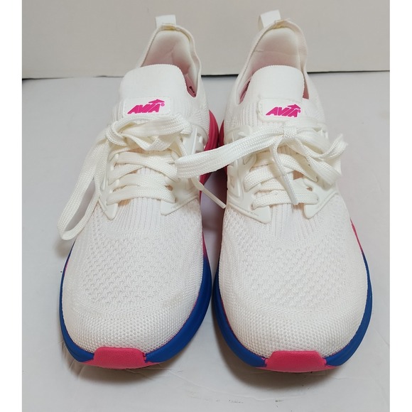 Avia Caged Knit Women's Running Shoes Sneakers White Pink Blue Size 7.5 - Picture 2 of 10